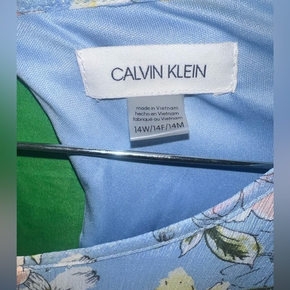 Calvin Klein Floral Blue Dress size 14W - Picture 9 of 9